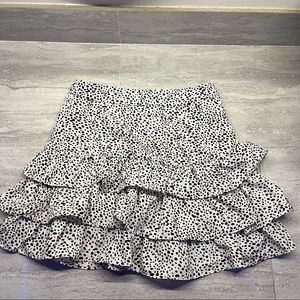 dalmatian print flowy skirt